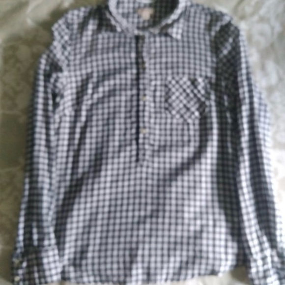 Merona ~Blue & White Classic Check ~Buttons, Collared & Long Sleeved ~Small - Picture 13 of 13